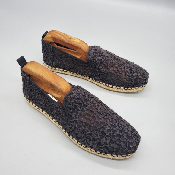 Toms Shoes - Toms Alpargata Black Floral Lace Slip On Flats Women Size 9 Shoes